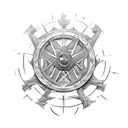 fantasy book symbols like game of thrones and wheel of time tattoo design idea