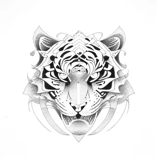 phoenix and tiger japanese style tattoo design idea