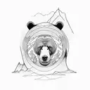 Bear, 1976, mountains, forest tattoo design idea