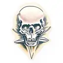 sad skeleton tattoo design idea