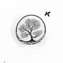 mustard seed tree tattoo design idea