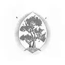 mustard seed tree tattoo design idea