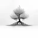 mustard seed tree with roots tattoo design idea