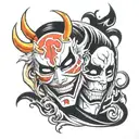 bleach hollow mask split in half tattoo design idea