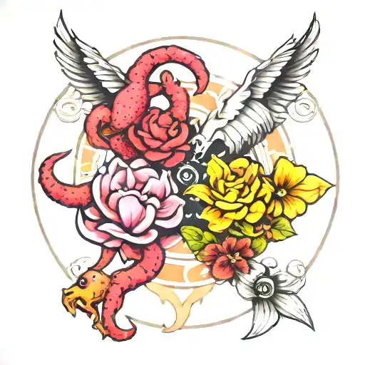 Cancer zodiac sign and gemini zodiac sign incorporated tattoo design idea