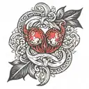 Cancer and Gemini zodiac sign intertwined tattoo design idea