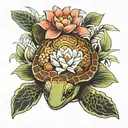 coy fish and lotus flower with turtle using a japanese theme tattoo art tattoo design idea