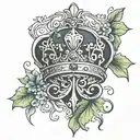 Irish crown tattoo design idea