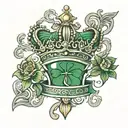 Irish crown tattoo design idea