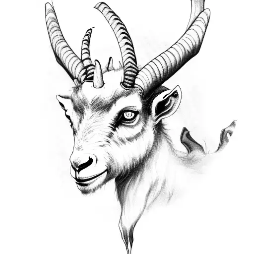 demonic goat surrounded by spirits tattoo design idea