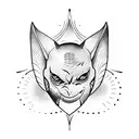 bat flying half moon  tattoo design idea