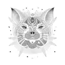 A mesmerizing mandala design featuring a variety of animals such as cats, pigs, and safari animals, all interconnected in a symmetrical pattern. tattoo design idea
