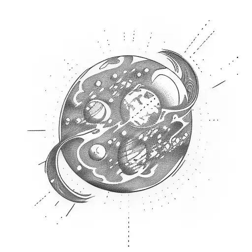 planet tattoo design idea