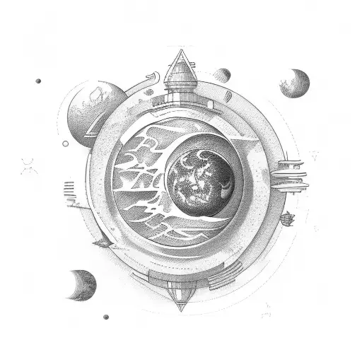 planet tattoo design idea