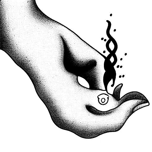 balance between life and death food and evil tattoo design idea