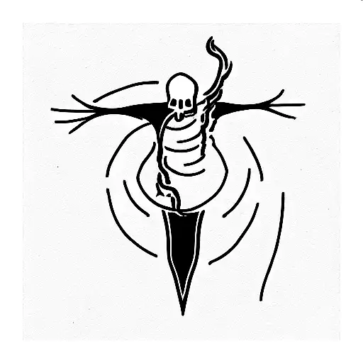 balance between life and death food and evil tattoo design idea