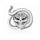 skeleton of a snake  tattoo design idea