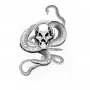 skeleton of a snake  tattoo design idea