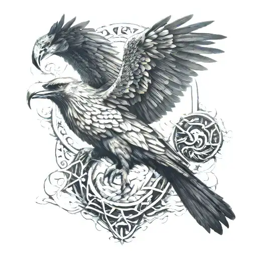 odins ravens and jormungandr from shoulder to my chest  tattoo design idea
