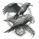 odins ravens and jormungandr from shoulder to my chest  tattoo design idea