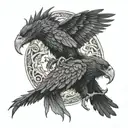 odins ravens and jormungandr from shoulder to my chest  tattoo design idea
