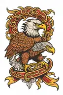 snake fighting eagle tattoo design idea