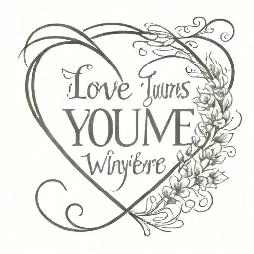 love turns wherever you live into a home  tattoo design idea