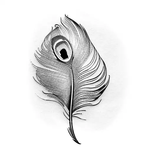 An elegant peacock feather tattoo design idea