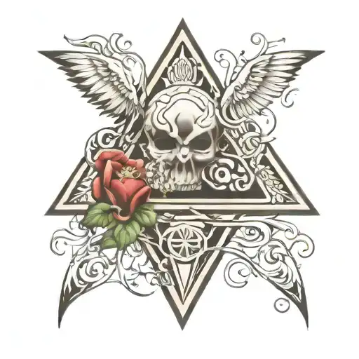 Balance  ; heart ; brain ; 3 triangle ; the creation of adam tattoo design idea