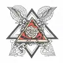 Balance  ; heart ; brain ; 3 triangle ; the creation of adam tattoo design idea