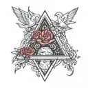 Balance  ; heart ; brain ; 3 triangle ; the creation of adam tattoo design idea