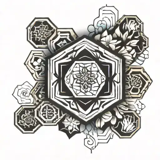hexagon pattern tattoo design idea