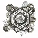 hexagon pattern tattoo design idea