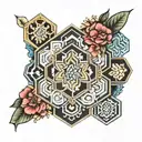 hexagon pattern tattoo design idea