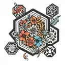 hexagon pattern tattoo design idea