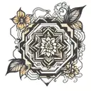 hexagon pattern tattoo design idea