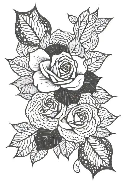 rose mandala sexy lace tattoo design idea