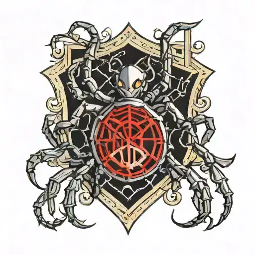 spade with A and roman numeral 3 turning into a spider tattoo design idea