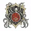 spade with A and roman numeral 3 turning into a spider tattoo design idea