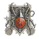 spade with A and roman numeral 3 turning into a spider tattoo design idea