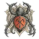 spade with A and roman numeral 3 turning into a spider tattoo design idea