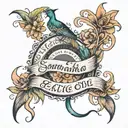 cursive lettering, caligraphy, samantha  tattoo design idea