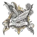 cursive lettering, caligraphy, samantha  tattoo design idea