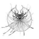 centipede and spider lily tattoo design idea