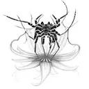centipede and spider lily tattoo design idea