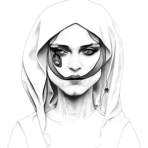 the smoking nun tattoo design idea