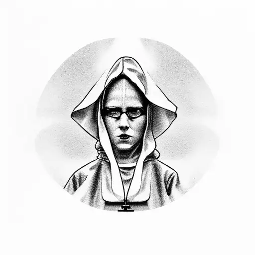 the smoking nun tattoo design idea