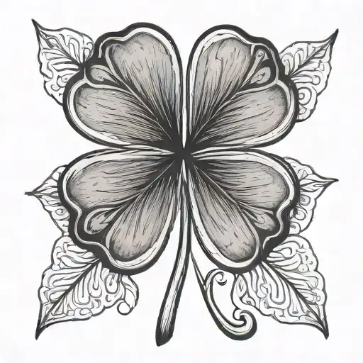 5 leaf clover   tattoo design idea