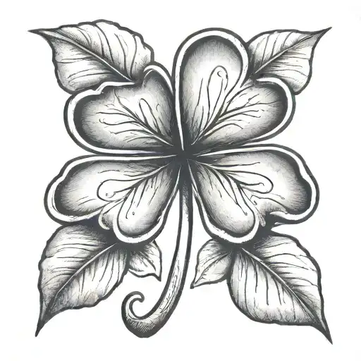 5 leaf clover tattoo design idea