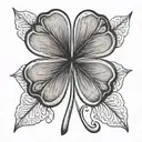 5 leaf clover   tattoo design idea